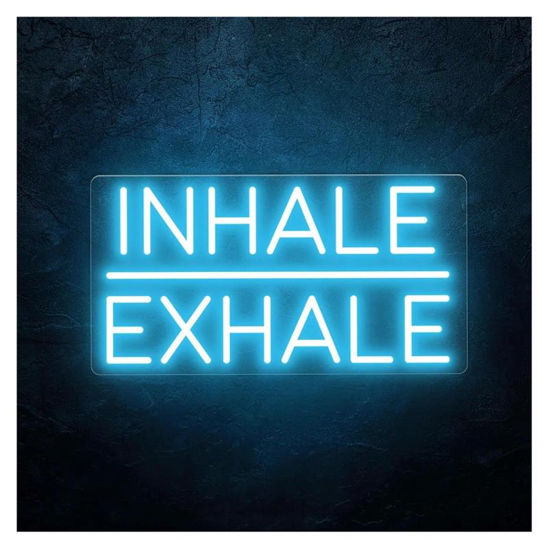 Inhale Exhale Neon Sign Light  - Yoga Fitness Power Yoga recension och pris
