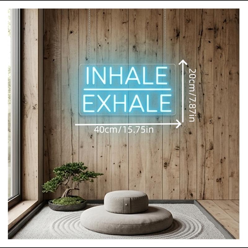Inhale Exhale Neon Sign Light  - Yoga Fitness Power Yoga recension och pris