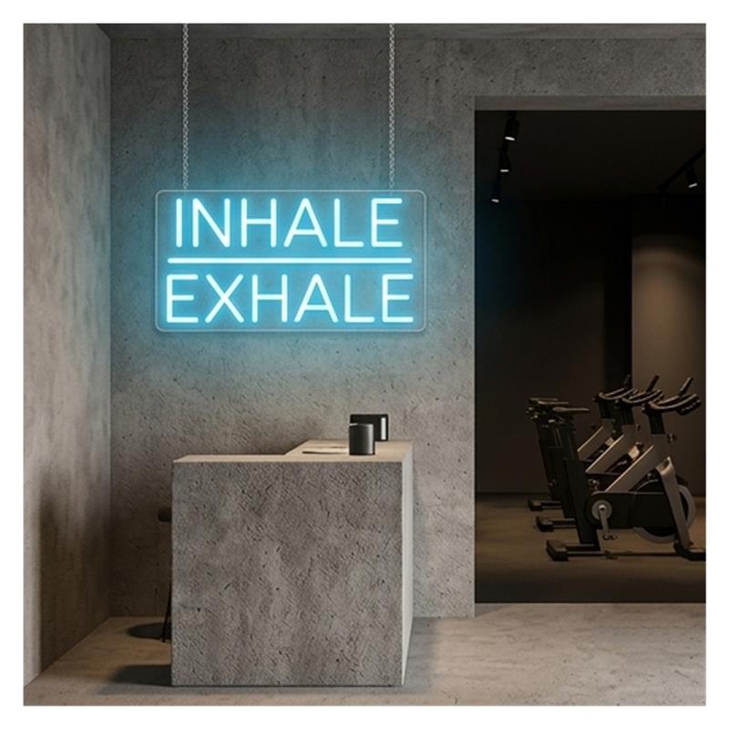 Inhale Exhale Neon Sign Light  - Yoga Fitness Power Yoga recension och pris
