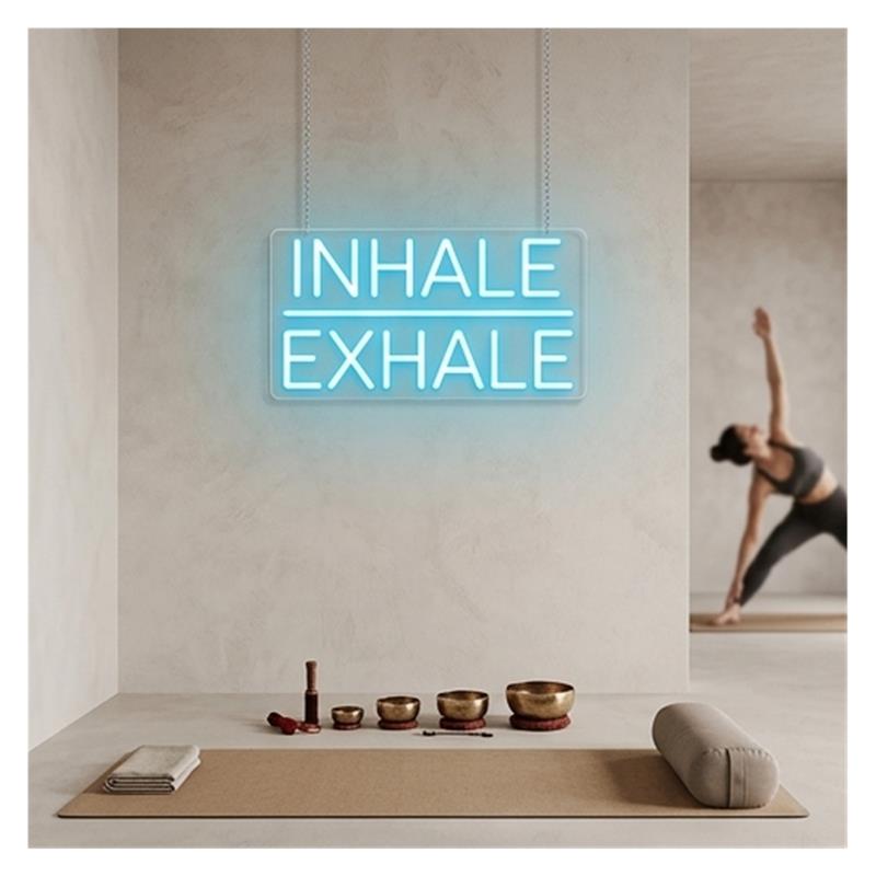 Inhale Exhale Neon Sign Light  - Yoga Fitness Power Yoga recension och pris