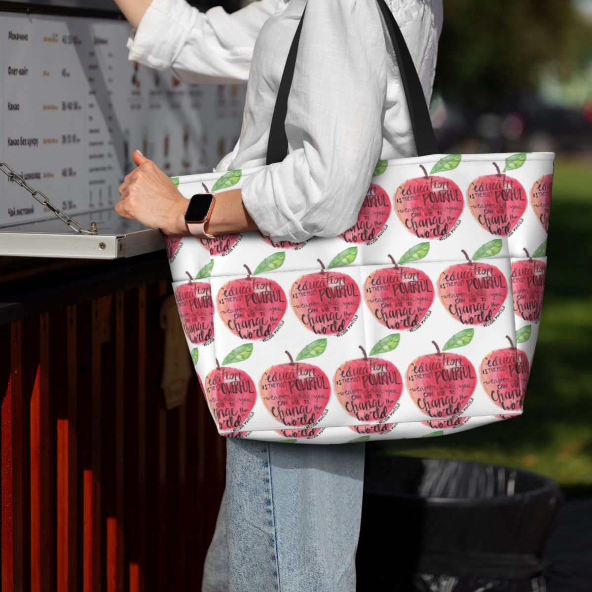 Teacher Quote Beach Tote Bag S - Yoga Fitness Teacher recension och pris