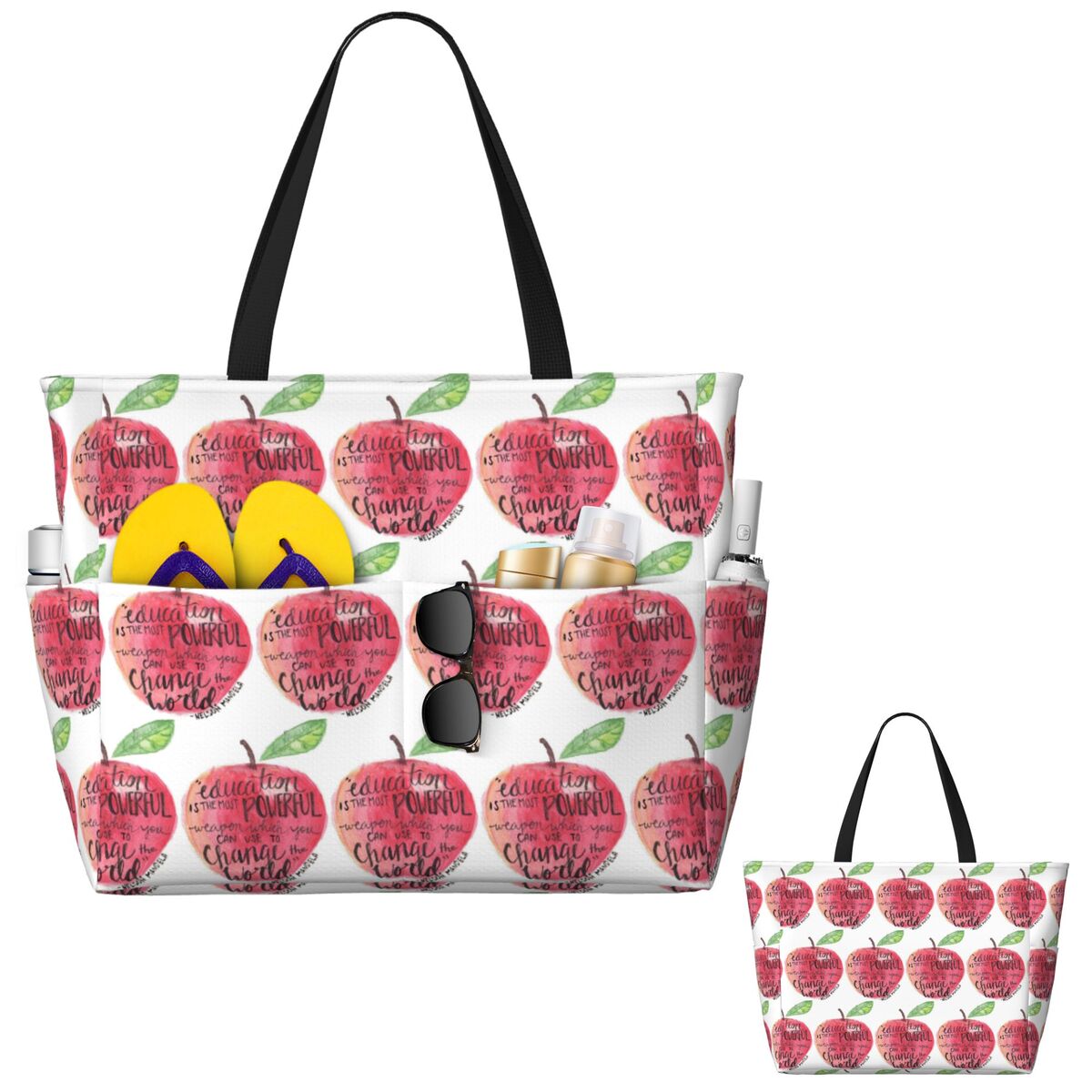 Teacher Quote Beach Tote Bag S - Yoga Fitness Teacher recension och pris