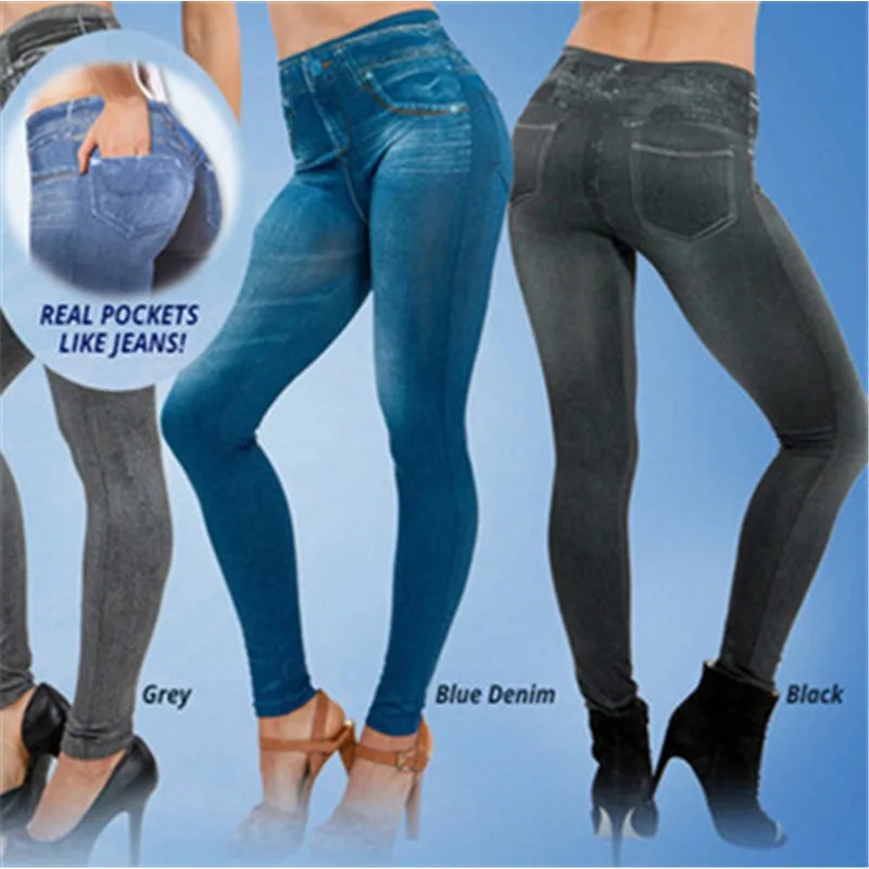 Women Jean Leggings Fitness Pa - Yoga Fitness Sg recension och pris